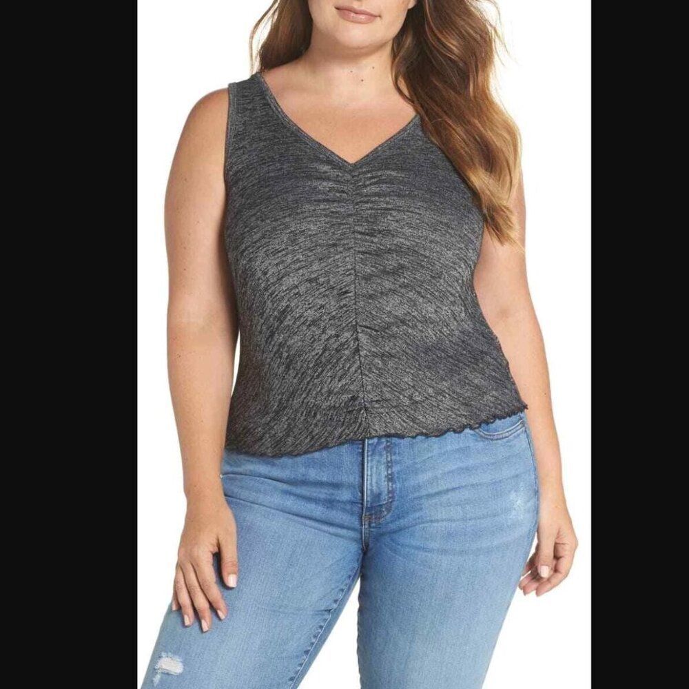 NWT BP. Cinch-Front Ruffled Cropped Tank | Size L